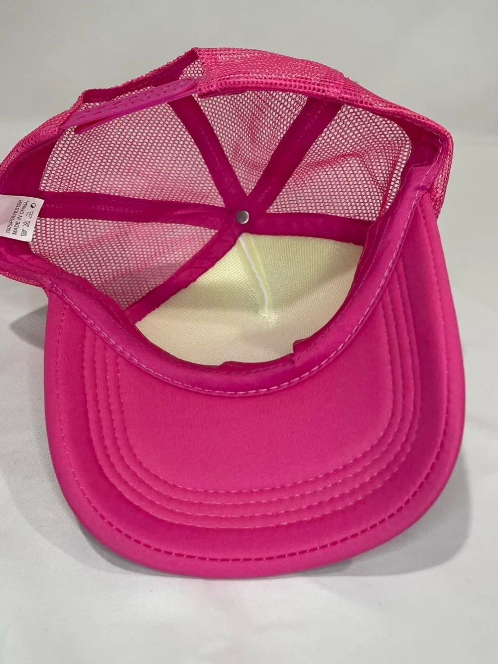 Pink and White Smiley Trucker Hat